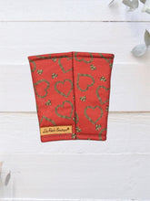 Leopard Hearts on Red Coffee Cozy