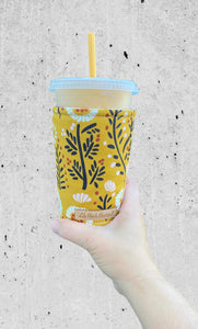 Florals on Gold Cozy // Coffee Cozy