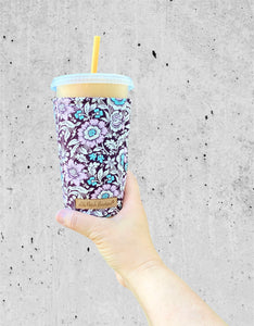 Pink and Blue Spider Blossoms  Cozy // Coffee Cozy