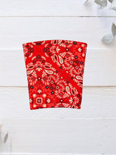 Red and White Floral Bandana Coffee Cozy