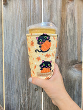 Halloween Black  Cat with PumpkinsInsulated Cup Cozy / Coffee Cozy