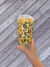 Fall Leopard and Pumpkins Coffee Cozy