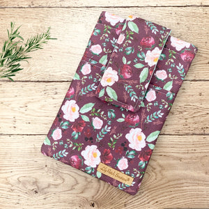 Burgundy Florals Booksleeve // Tech Sleeve
