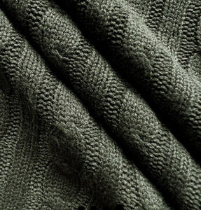 Dark Olive Green Cable Knit Cozy // Coffee Cozy