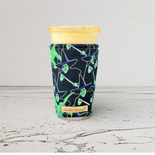 Green Wicked Witch on Black  Coffee Cozy // Cup Cozy