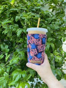 Distressed Flags  Coffee Cozy