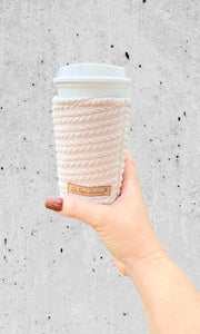 Cream Sweater Knit Cozy // Coffee Cozy