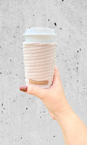 Cream Sweater Knit Cozy // Coffee Cozy