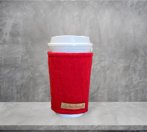 Red Sweater Knit Cozy // Coffee Cozy