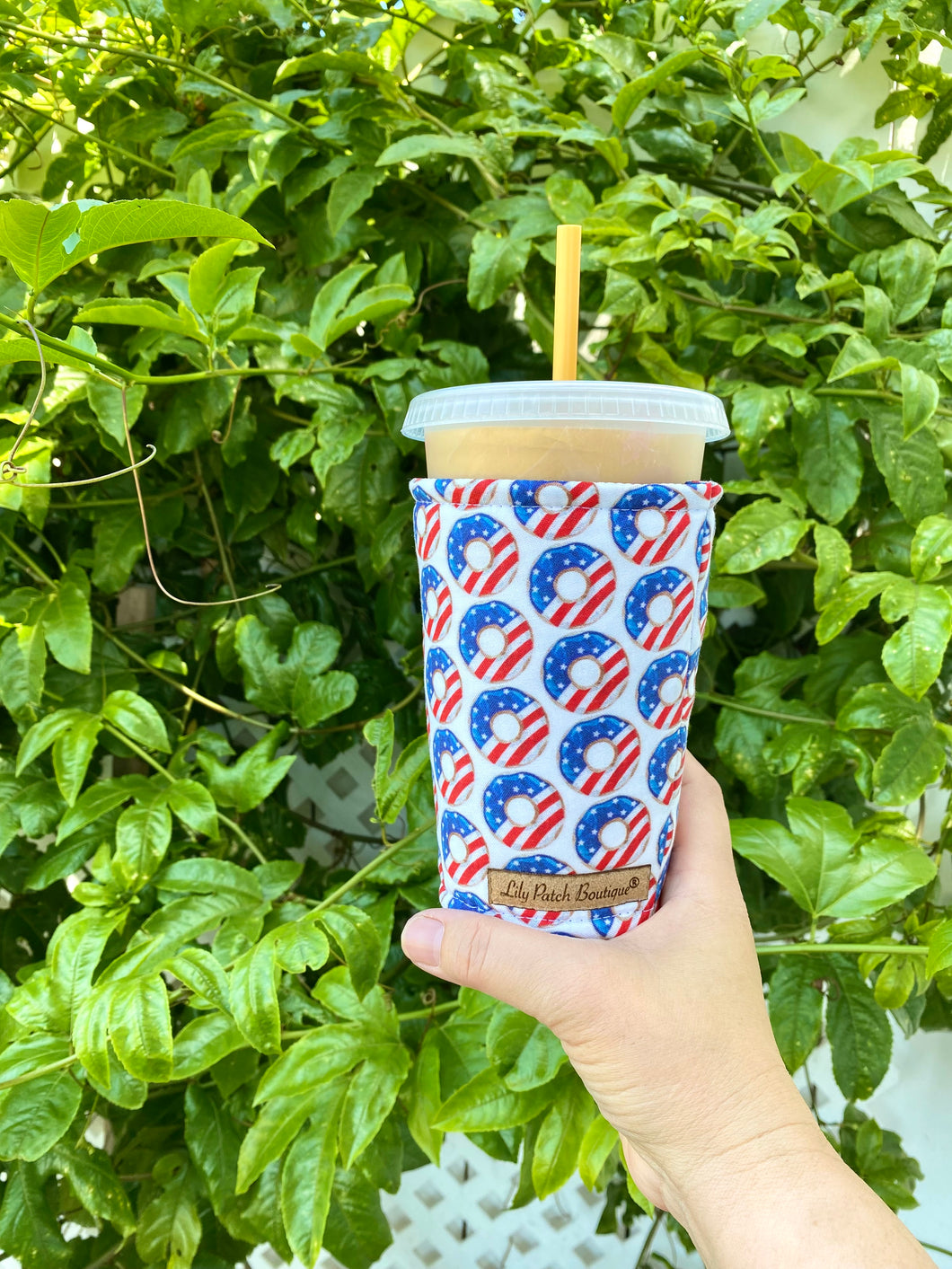 Red White and Blue Donuts Coffee Cozy // Cup Cozy