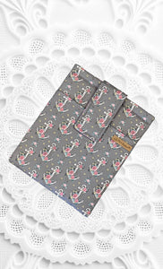 Floral Anchors on Grey Booksleeve // Tech Sleeve