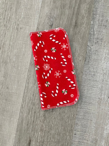 Candy Cane on Red Cloth Napkins