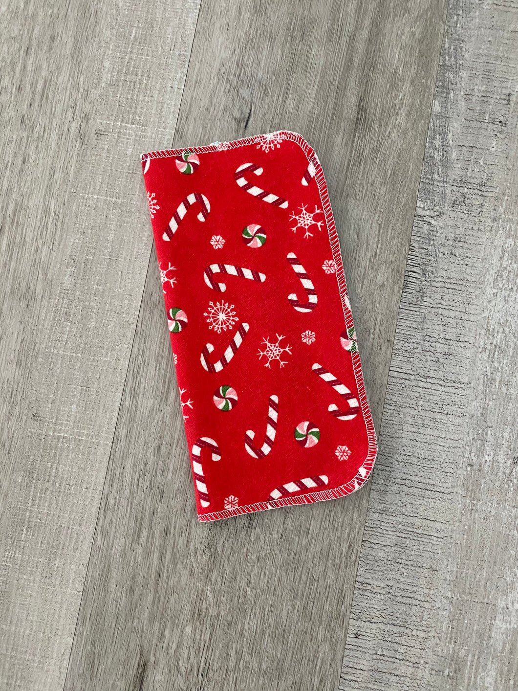 Candy Cane on Red Cloth Napkins