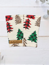 Plaid and Leopard Christmas Trees Coffee Cozy, Mini Pouch