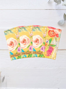 Autumn Bloom Pink Florals on Mustard Insulated Cup Cozy / Coffee Cozy