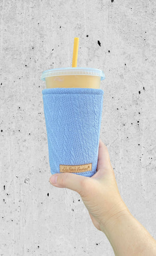 Blue Knit Cozy // Coffee Cozy