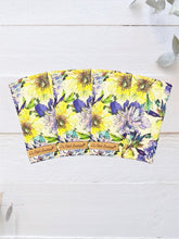Blue, Purple and Yellow Florals Insulated Cup Cozy / Coffee Cozy