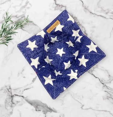 White Stars on Blue  Bowl Cozy
