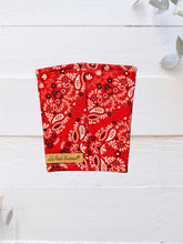 Red and White Floral Bandana Coffee Cozy
