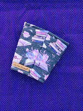 Purple Books and Florals on Black Cup Cozy / Coffee Cozy