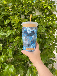 Blue Florals  Coffee Cozy