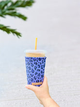 Black Leopard on Purple Coffee Cozy // Cup Cozy