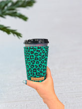 Green leopard Coffee Cozy // Cup Cozy