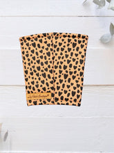 Black Leopard Hearts on Brown Coffee Cozy