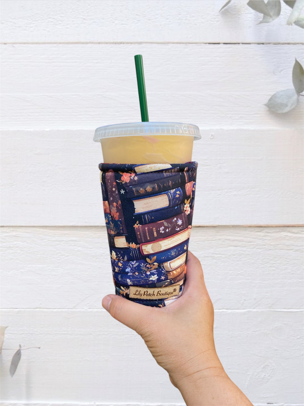 PRE-ORDER Fall Books and Flowers  Insulated  Coffee Cozy / Cup Sleeve