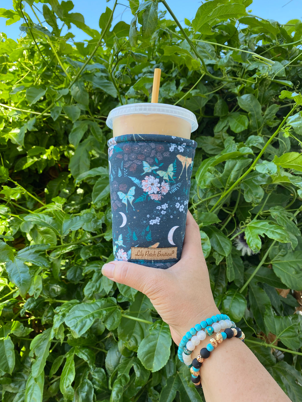 Luna Moth Moons (Custom) Cup Cozy / Coffee Cozy