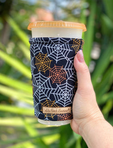 Glittered Spiderwebs Coffee Cozy // Cup Cozy