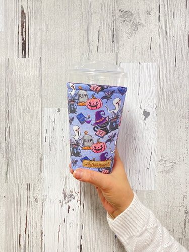 Halloween Theme on Purple Cozy // Coffee Cozy