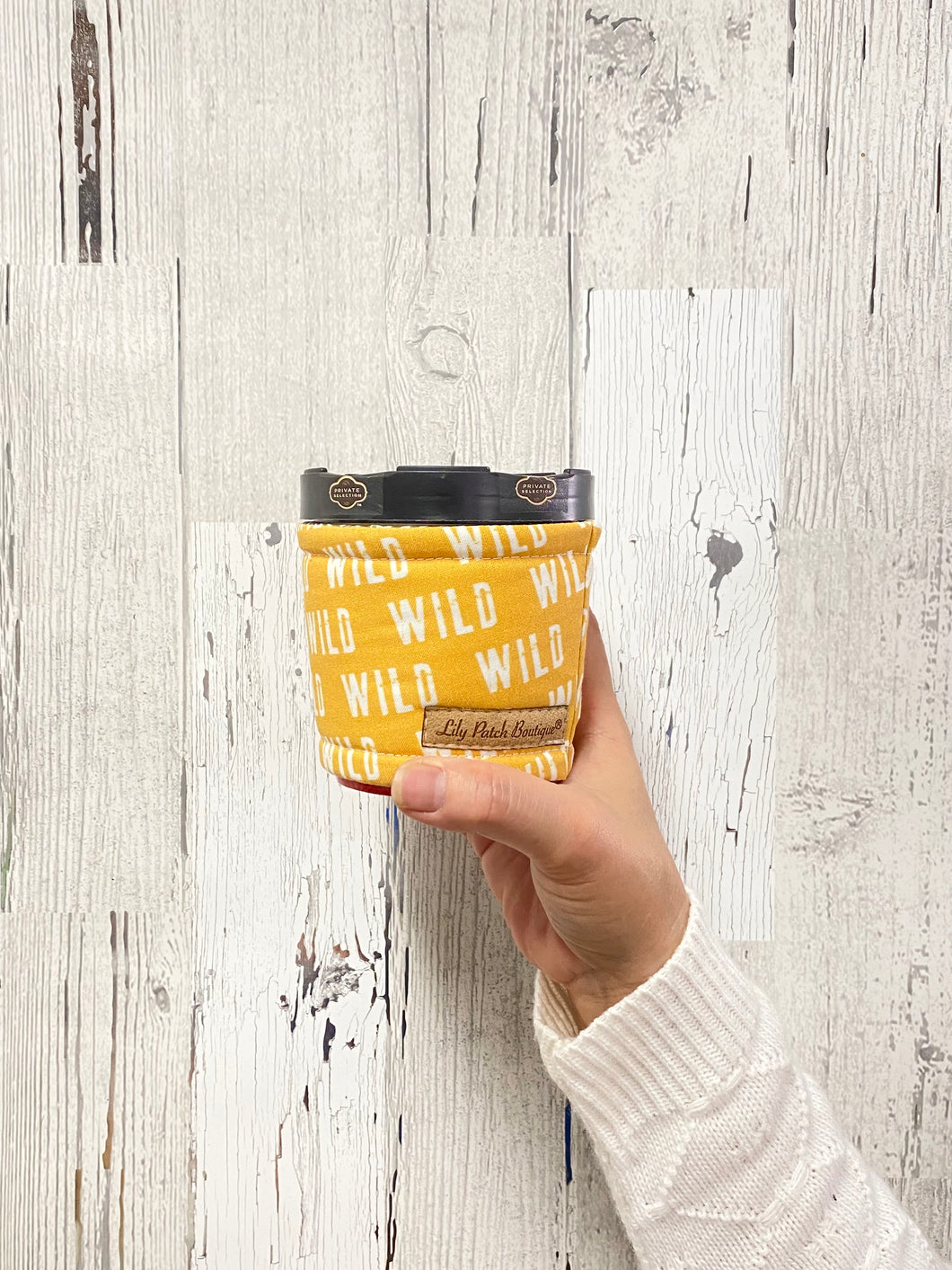 Wild on Mustard Cozy // Coffee Cozy