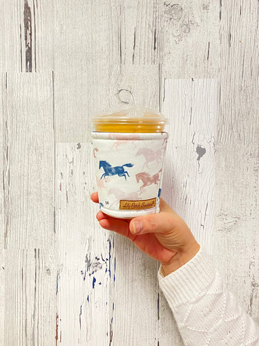 Horses on Cream Coffee Cozy