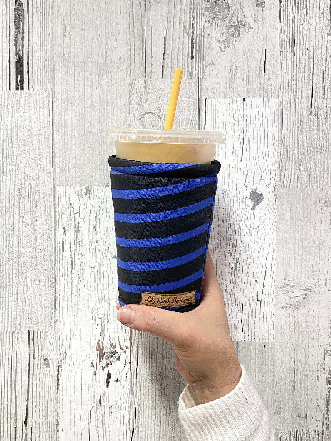 Thin Blue Line Blue and Black Stripes Coffee Cozy