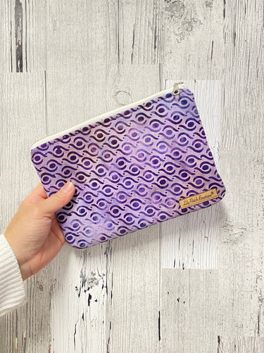 Purple Watercolor Clutch // Zippered Pouch