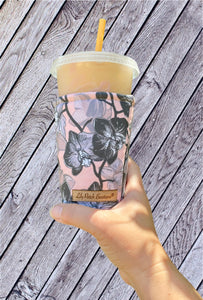 Orchids on Pink Coffee Cozy // Cup Cozy