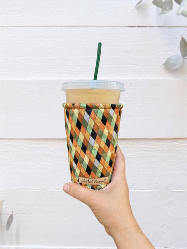 Fall Halloween Diamonds Insulated Cup Cozy / Coffee Cozy
