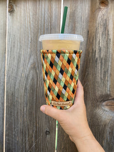 Fall Halloween Diamonds Insulated Cup Cozy / Coffee Cozy