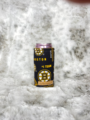 Bruins on Solid Black Background  Coffee Cozy