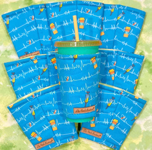 Pharmacy on Blue Coffee Cozy
