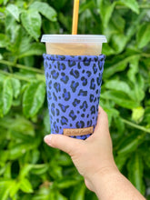 Black Leopard on Purple Coffee Cozy // Cup Cozy